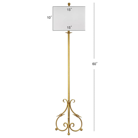 Elisa Baroque 60 Inch Antique Gold Floor Lamp With LED Bulb Included elegant standing lamp with sculpted base and shade