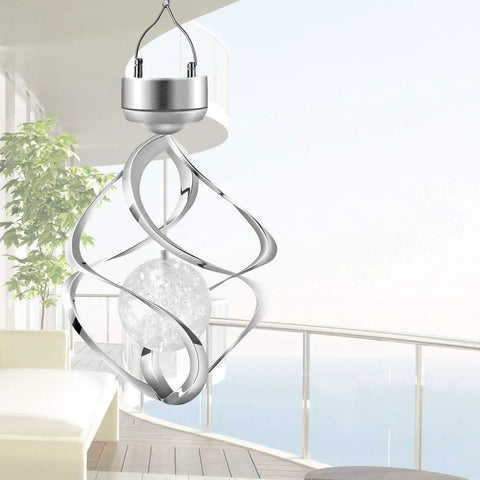 Solar Powered LED Wind Chime Outdoor Lights For Yard Decor Color Changing Hanging Light on balcony with sea view