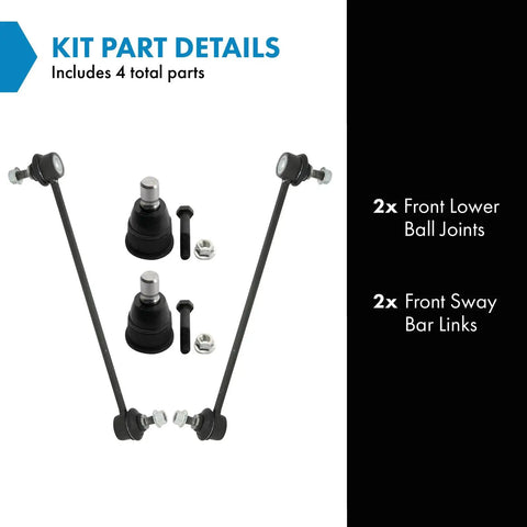Front Suspension Kit With Ball Joints And Sway Bar Links For Mazda 5 2006 2012 Complete Front Lower Ball Joints And Stabilizer Link Set Plug And Play Ready For Easy Installation And Reliable Handling. 4-piece kit shown