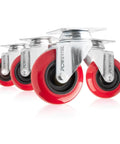3 Inch Swivel Caster Wheels Set Of 4 With Heavy Duty Plate Casters And Polyurethane Tires 640 Lb Total Capacity