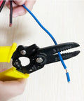 All Purpose Wire Stripper And Cutter Multi Function Hand Tool For 20 to 30 AWG Solid And Stranded Wire, 6.5 Inch Wire Stripping Tool in use