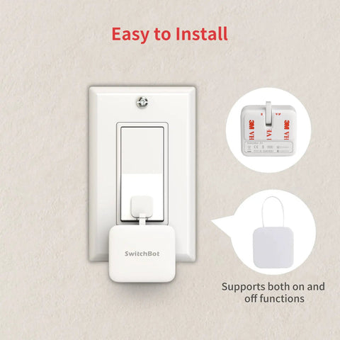 Smart Button Pusher For Rocker Switches And One Way Buttons, Bluetooth Control From Your Phone, No Wiring Needed, installed on switch