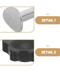 Super Easy Lawn Mower Handle Knobs Plus Bolts Washers Screws For Home Or Small Commercial Yard Machines Durable metal bolt and black ergonomic knob close-up.