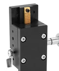 Close-up of Rock Solid High Precision Linear Stage Rack And Pinion Dovetail Sliding Table for CNC showing brass rack and screws