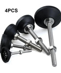 Straight Up Bulletproof Adjustable Leveling Feet 4 Pack Shop Ready Heavy Duty Carbon Steel Mounts With 40mm Swivel Base And M5 M12 Threads on a white background.