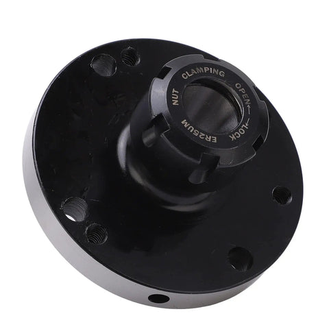 Heavy Duty 100Mm Diameter Collet Chuck Tool Holder For CNC Milling Machines Made From Super Durable Carbon Steel, top view with clamping details.