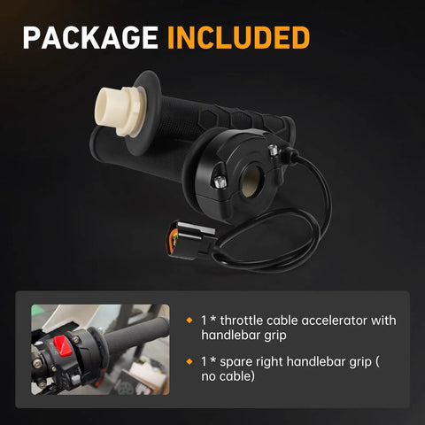 Twist Throttle Grip Kit For Ultra Bee Sur Ron Electric Dirt Bike With Plug And Play Cable Diamond Textured Grip Shock Absorbing Rubber Spare Right Handlebar Grip High Response Ebike Accelerator
