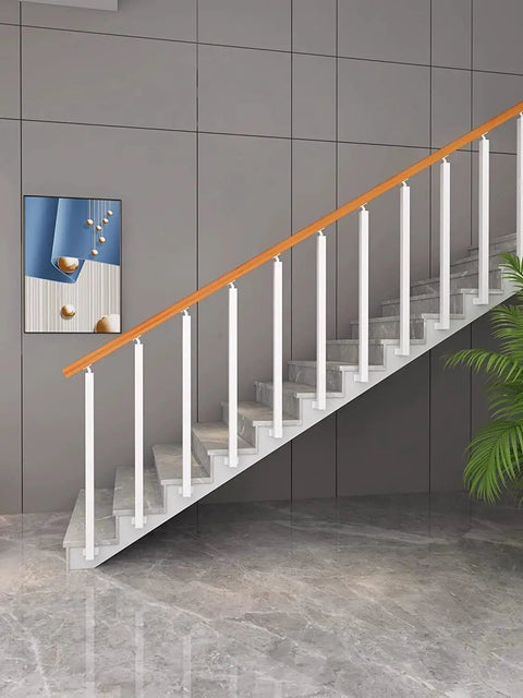 Heavy Duty Pre Drilled Stair Spindles And Railing Posts For Front Porch Deck Balcony Indoor Exterior Staircases With Screw Kit 20 Pack 120 Cm Tall, elegant indoor staircase with white spindles and wooden railing.