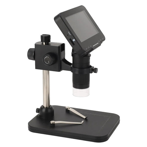 Pro Grade Digital Welding Microscope With 4.3 Inch IPS Screen, 16MP Sensor, 1080P Clarity, 1600X Magnification For Ultra Clear Enlarged Viewing, HD Multimedia Interface, Perfect For Metal Work, Electronics, And Precision Inspection bench-top microscope with screen and stand