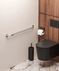 32 Inch Anti Slip Shower Grab Bar With Satin Brushed Nickel Finish And Knurled Middle For Superior Grip Stainless Steel Safety Hand Rail