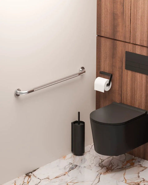 32 Inch Anti Slip Shower Grab Bar With Satin Brushed Nickel Finish And Knurled Middle For Superior Grip Stainless Steel Safety Hand Rail