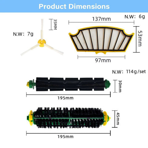 Fresh Replacement Kit For iRobot Roomba 500 Series Designed For Green Or Red Cleaning Head Loaded With Tough As Nails Rollers Filters Side Brushes And Front Caster Wheel To Keep Your Bot Running Smooth