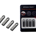 Zipper Pull Replacement Metal Handle Kit for Luggage and Bags 4 Pack Zinc Alloy With Steel Spring Vintage Black Gloss Finish on display