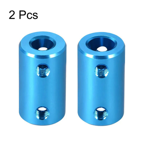 Rigid Shaft Coupling With Set Screw One Quarter Inch To 8mm Bore Aluminum Alloy Blue 14mm Outer Diameter And 25mm Length Two Pack