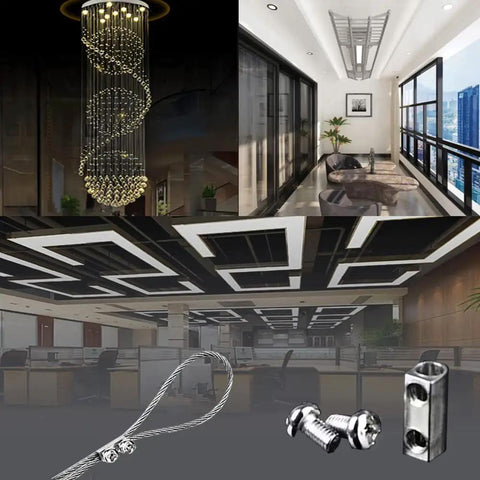 20 Pcs Upgraded Stainless Steel Wire Rope Cable Clamps With Double Hole For 3mm Wires M3 in ceiling and chandelier projects