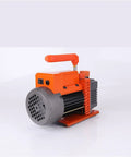 Slick Heavy Duty Single Stage Vacuum Pump With Direct Drive Motor For Air Conditioning Refrigerant Drain And Hvac Repair Compact Base With Quick Release Oil Valve That Runs Like A Dream side view showing the motor and handle.