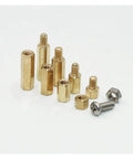 Brass Hex Pillar Standoff Kit For DIY Electronics PCB Mounts M2 Through M5 With Male Female Nuts Knurled Caps And Spacer Hardware For Easy Maker Projects, brass hex standoffs and screws