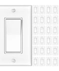 30 Pack Single Pole Light Switch With Wall Plate UL Listed 15A 120/277V On/Off Rocker Paddle Interrupter Grounding Screw Residential Grade