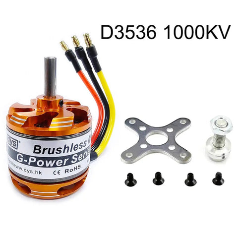 D3536 1000KV Brushless Outrunner Motor 5.0mm Shaft for 2-4S RC Multicopters with accessories