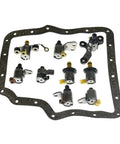 Shift Solenoid Set Gasket For JF506E Transmission Replacement Compatible With Ford And Mazda 2002 2005 2.5L Power System shown with components