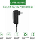 Heavy Duty Ac Adapter And Dc Charger Compatible With Skil 7.2V Cordless Drill Drivers showing built-in safety protection features.