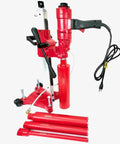 BLUEROCK 4Z1RB red diamond core drill with rolling base and power cord; 1–4 in diamond bits
