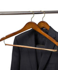Premium Wooden Hangers Set Of Five Curved Shoulder Hangers With Gold Hooks And Locking Bar heavy duty coat hanger with suit
