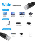 Retractable Cat6 Ethernet Cable 6ft Flat Network Cable With RJ45 Connectors for High Speed LAN Internet Gaming PS4 Router 2 Pack