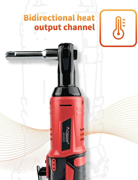 12V Electric Ratchet Wrench Set 3 By 8 Inch Drive shown with bidirectional heat output channel feature