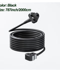Heavy Duty Extension Cord, Super Slick Travel Power Cable With 13 Amp Socket, black coiled cable for outdoor use.