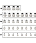 Waterproof Cable Gland Kit, 36 Pcs Adjustable 3-21mm Glands With Lock Nut, shown in size arrangement.