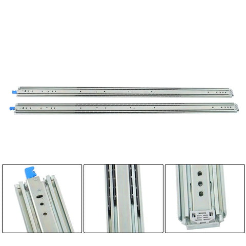 Beefy 56 Inch Heavy Duty Drawer Slides With 500 Pound Capacity Locking Full Extension Ball Bearing Rails for tool chests