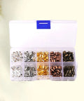 Awesome Healifty 300Pcs 4Mm Plastic Cord End Caps For Satin Cord And Lace. Super Sturdy Jewelry Findings To Make Killer Bracelets Earrings And Tassels. The Ultimate DIY Jewelry Accessory Kit With Glue-In Tips That Look Totally Pro And Ready To Fly Off. open organizer with assorted 4mm plastic cord end caps