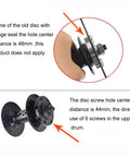 Comparison of disc brake screw hole center distances, 48mm vs 44mm, highlighting incompatibility with Beefy G3 Stainless Steel Disc Brake Rotors 160mm 180mm 203mm, 2 Pack With Bolts For Road, Mountain, MTB, BMX Bikes, Six-Screw Mount, Threaded Center, High Heat Dissipation, Built To Last.