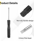 Hella Precise Micro Flat Head Screwdriver With 2.0mm Slotted Carbon Steel Blade and ergonomic non-slip grip, product details showing handle and blade.