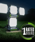 Rechargeable Portable Work Light Up To 10,000 Lumens With 360-Degree Folding Panels, 5 Brightness Levels, USB A Port featured on grass