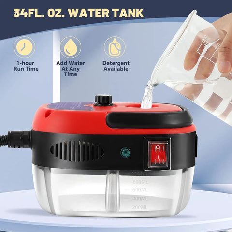 Heavy Duty 2500W Steam Cleaner With Lightning Fast Heat Up Portable High Temp Power Steamer for adding water to tank.