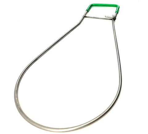 Rugged Fish Stringer With Coated Handle For Spearfishing And Scuba Snorkeling, Solid One Quarter Inch Stainless Steel, Nineteen Inch Long
