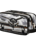 Go-To Vintage Airplane Travel Toiletry Bag For Women And Men, showing an airplane design, spacious makeup case with durable handle