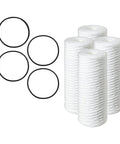4 Pack Sediment Water Filter Cartridges With O Rings For Pelican PC40 Compatibility 5 Micron 10 Inch Whole House Replacement Reducing Bad Taste Odor And Sediment