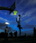 Glow Night Light Basketball Net For Outdoor Hoops, Luminous Nylon Net That Lights Up At Night on basketball court