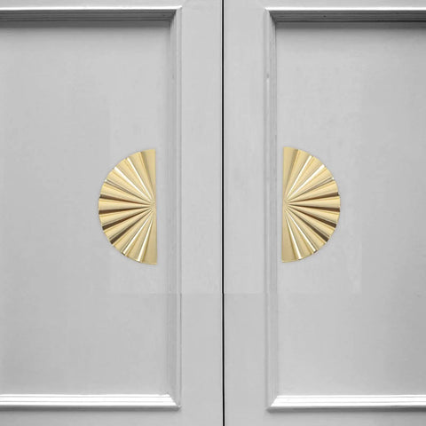 Antique Gold Semi Circle Cabinet Pulls Set Of 2 With 64mm Hole Spacing Zinc Alloy Drawer Handles For Kitchen Cabinets