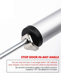 Close-up of Soft Closing Automatic Door Closer 35Kg Pneumatic With Adjustable Speed And Positioning Stop, focusing on metal end.