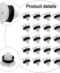 20 Pack Car Door Trim Panel Clips Fasteners Nylon Interior Push Pins Replacement Parts OE 9345ZN 22.3x20mm shown with close-up