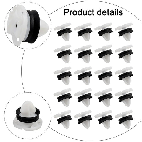 20 Pack Car Door Trim Panel Clips Fasteners Nylon Interior Push Pins Replacement Parts OE 9345ZN 22.3x20mm shown with close-up