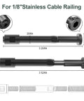 10 Pack Swageless Invisible Cable Railing Kit for Deck and Stair Railings in Black Finish, Includes T316 Stainless Steel Fittings