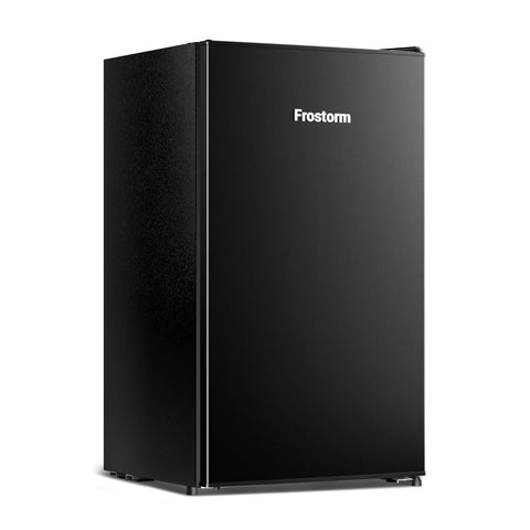 Frostorm black 3.2 cu ft mini fridge with freezer, single-door upright design