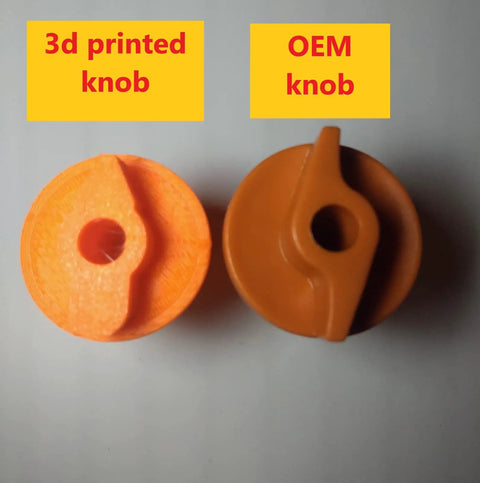 Inverter Generator Knob Switch Replacement For Run Choke GP2200i GP2500i 3D Printed Spare Part Built To Match Original Shaft Size Durable And Easy Install Plug And Play Fits Only The Right Models. 3D printed orange PETG knob, front view