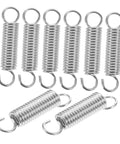 8 Piece Small Extension And Compression Springs With Hook Ends Made From Heavy Duty Stainless Steel For Electric Vehicle Supports And Ladder Feet Reliable Spring Kit That Handles Heavy Loads No Hassle, silver springs