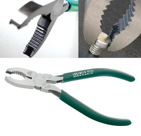 PZ-55 Screw Removal Pliers 150mm with vertically serrated carbon steel jaws for extracting stripped rusted or broken screws
